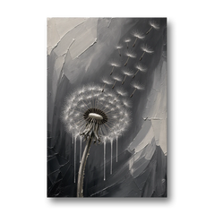 Black and White Canvas Prints with Drifting Dandelion - Canvas Wall Art - Front