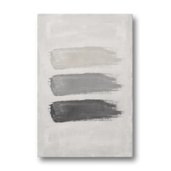 Black and White Stacked Brush Stroke Trio - Canvas Wall Art - Front