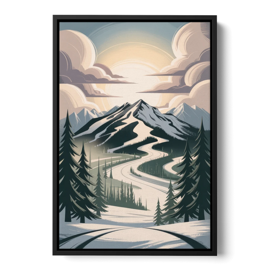 Blackcomb Mountain View - Black Framed Canvas Wall Art - Front