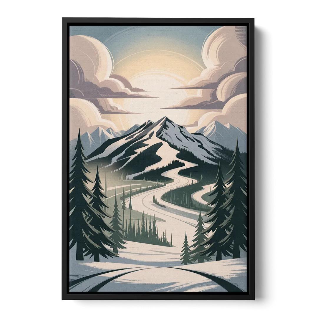Blackcomb Mountain View Front - Black Canvas Wall Art