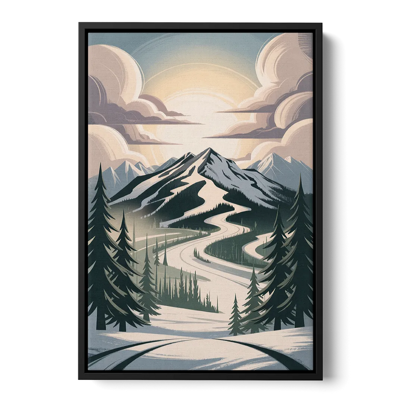 Blackcomb Mountain View Front - Black Canvas Wall Art