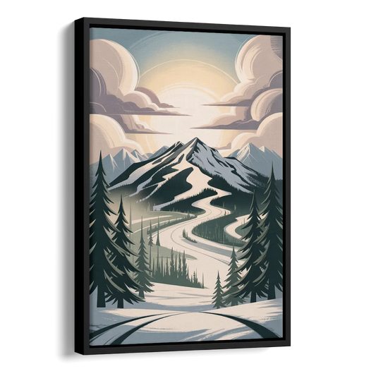 Blackcomb Mountain View Side - Black Canvas Wall Art
