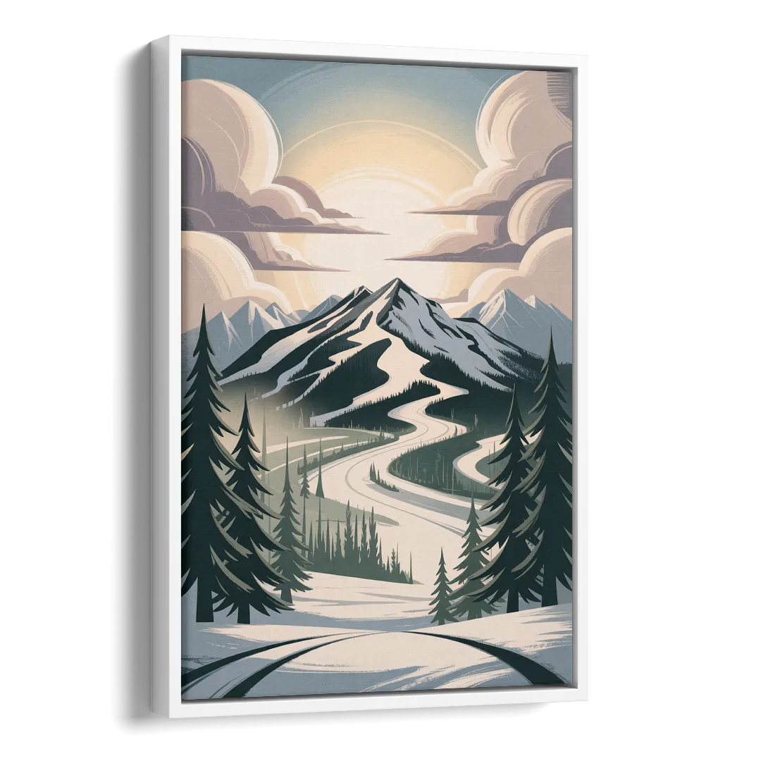Blackcomb Mountain View Side - White Canvas Wall Art