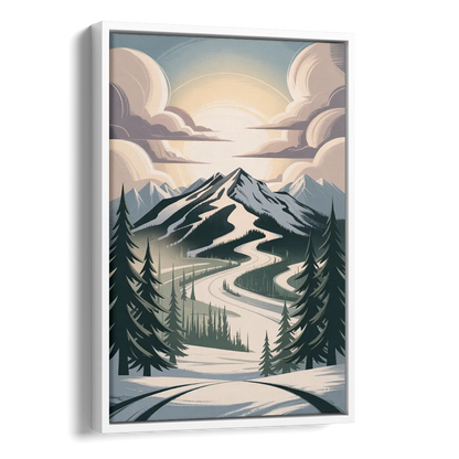 Blackcomb Mountain View Side - White Canvas Wall Art