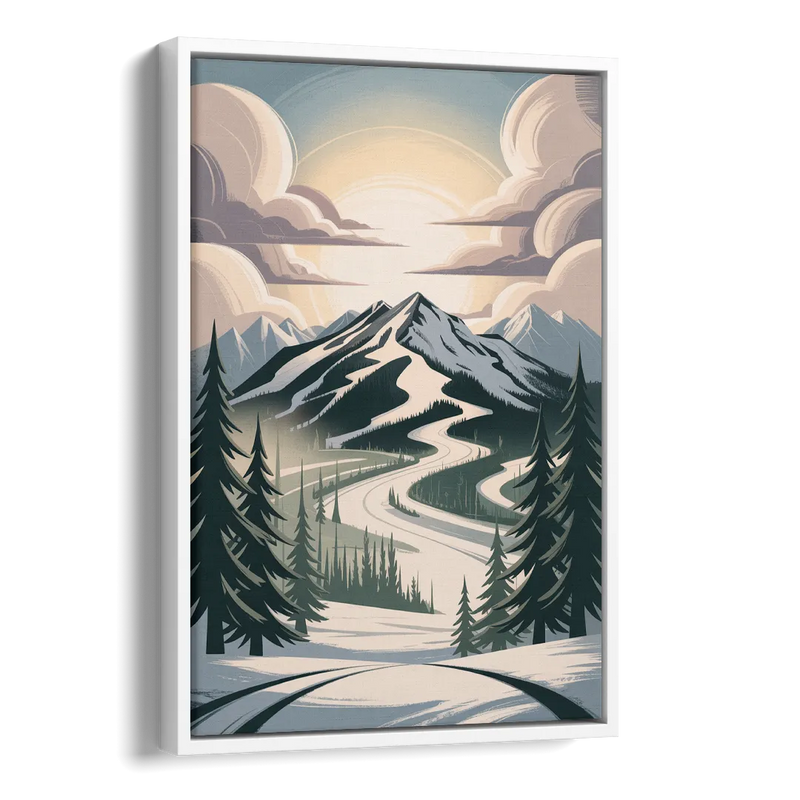 Blackcomb Mountain View Side - White Canvas Wall Art