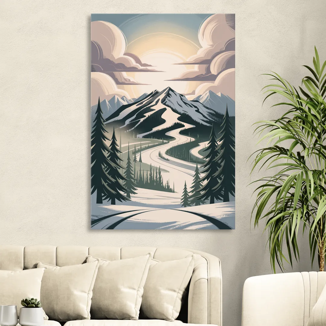 Blackcomb Mountain View Living Room - Canvas Wall Art