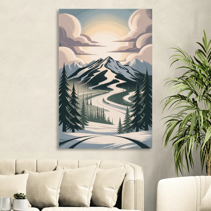 Blackcomb Mountain View Living Room - Canvas Wall Art