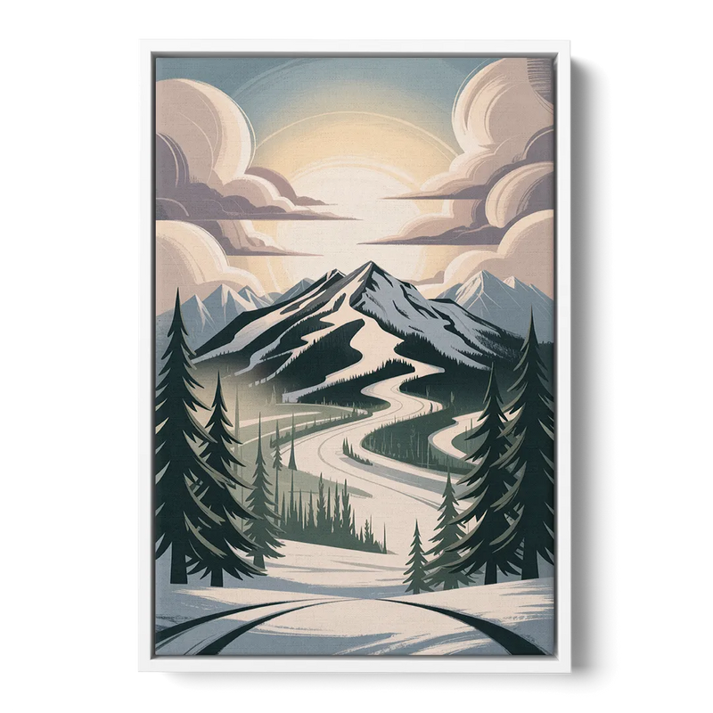 Blackcomb Mountain View Front - White Canvas Wall Art
