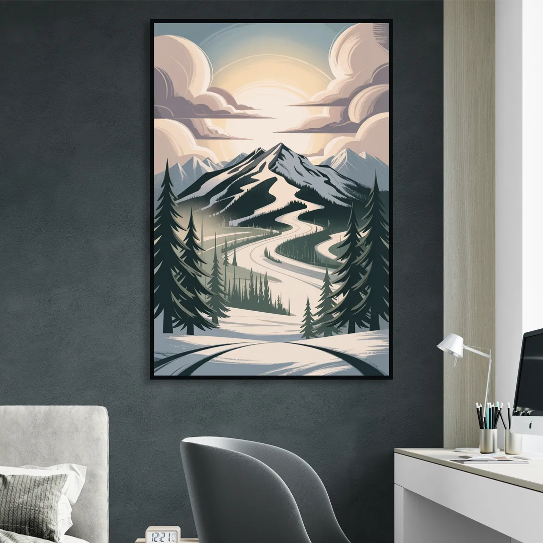 Blackcomb Mountain View Sitting Room - Black Canvas Wall Art