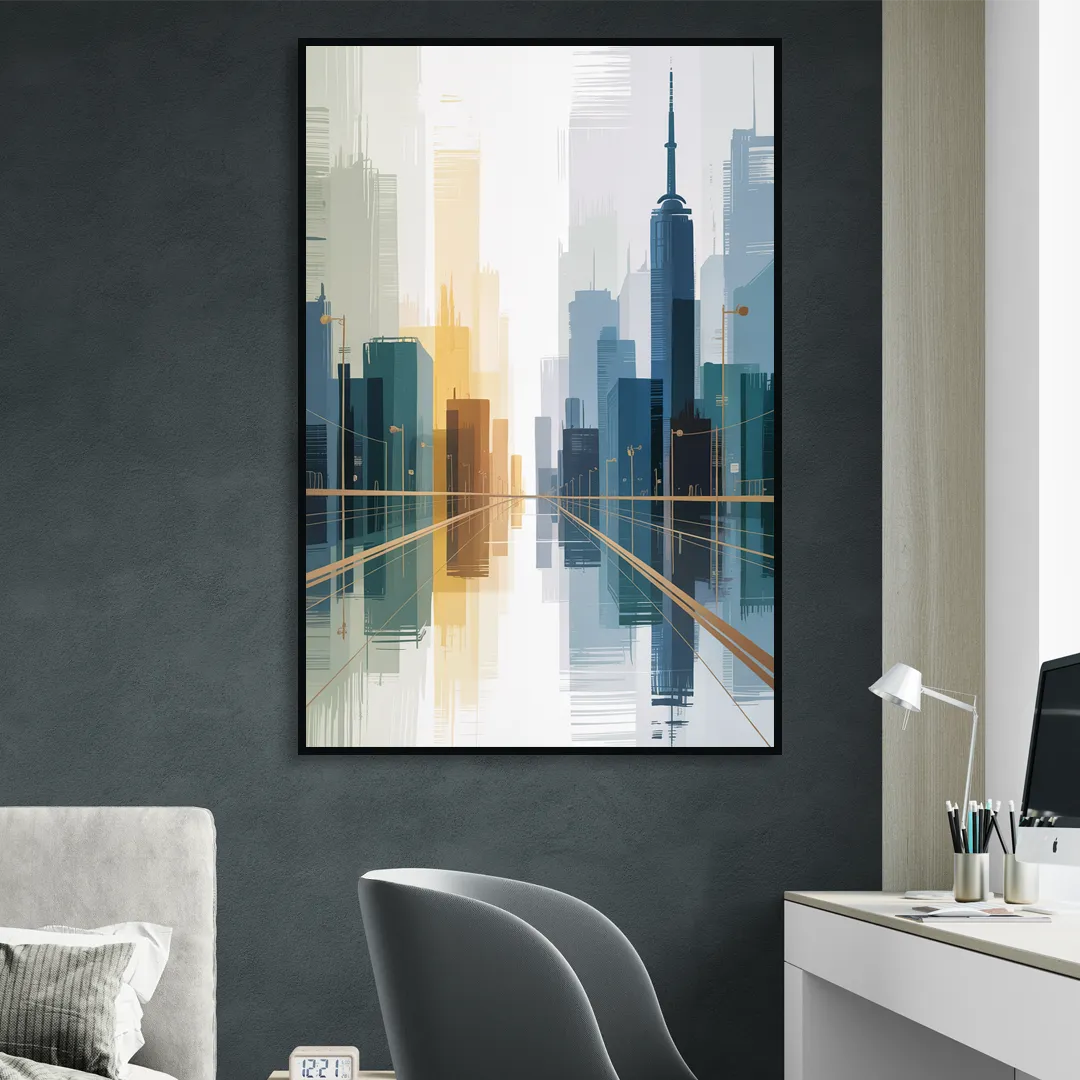 Bloor Street Vibes Living Room - Black Canvas Wall Art