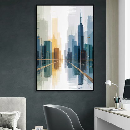 Bloor Street Vibes Living Room - Black Canvas Wall Art