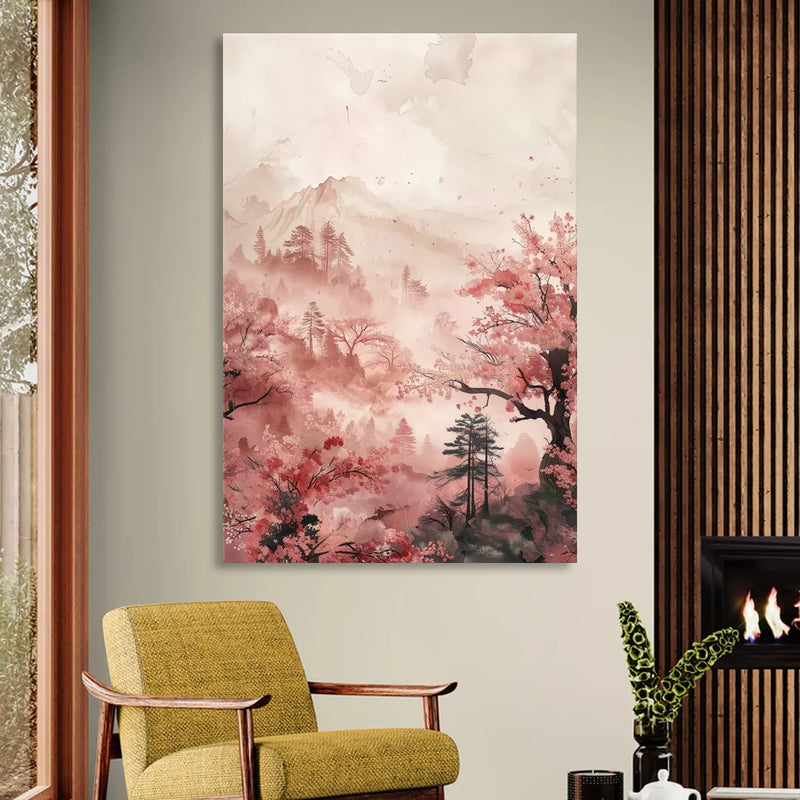 Blossoms in Still Air Living Room - Canvas Wall Art