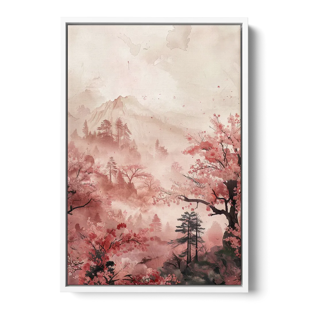 Blossoms in Still Air Front - White Canvas Wall Art