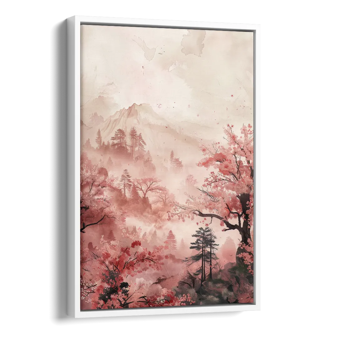 Blossoms in Still Air Side - White Canvas Wall Art