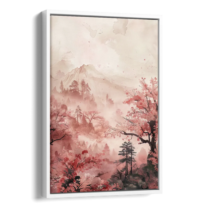 Blossoms in Still Air Side - White Canvas Wall Art