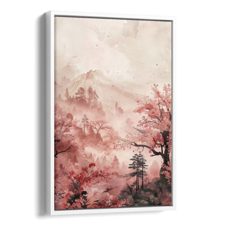 Blossoms in Still Air Side - White Canvas Wall Art