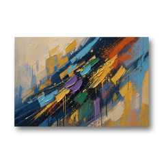 Blue Abstract Jewel Splatter Sweep - Canvas Wall Art - Front