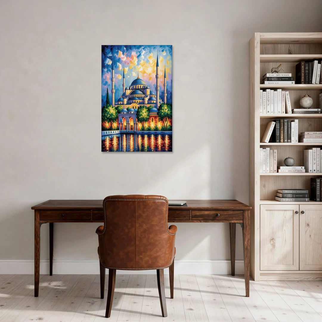 Blue Mosque Serenity - Canvas Wall Art - Office - 24x36