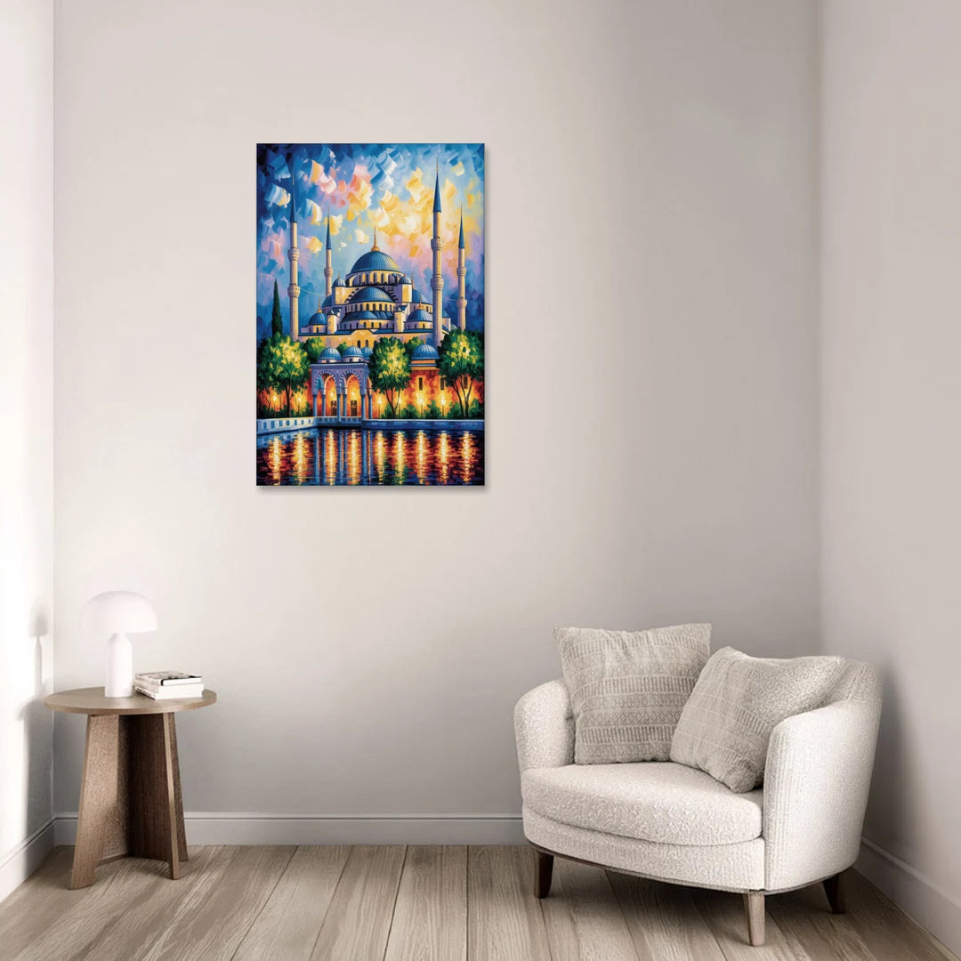 Blue Mosque Serenity - Canvas Wall Art - Sofa - 24x36