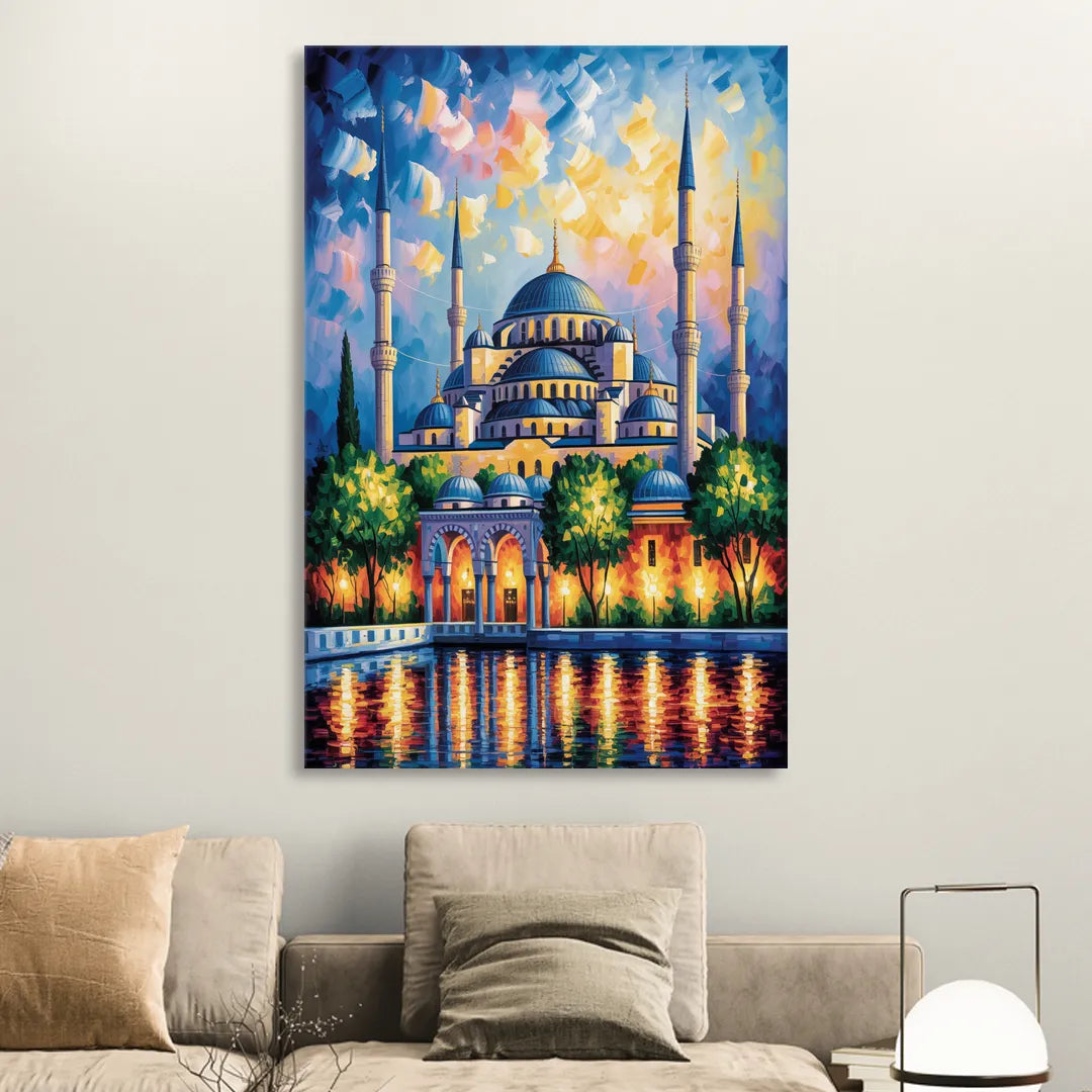 Blue Mosque Serenity Living Room - Canvas Wall Art