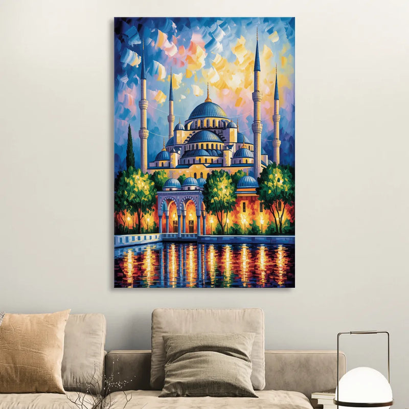 Blue Mosque Serenity Living Room - Canvas Wall Art