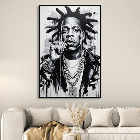 Blueprint 2.0 Living Room - Black Canvas Wall Art