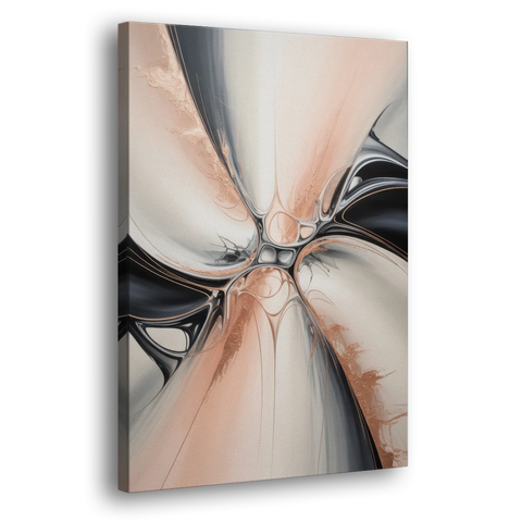 Blush Metallic Symphony Pink and Grey Abstract - Canvas Wall Art - Side