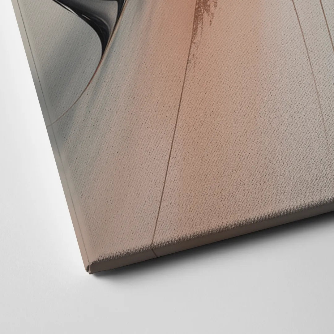 Blush Metallic Symphony Pink and Grey Abstract Canvas Close Up