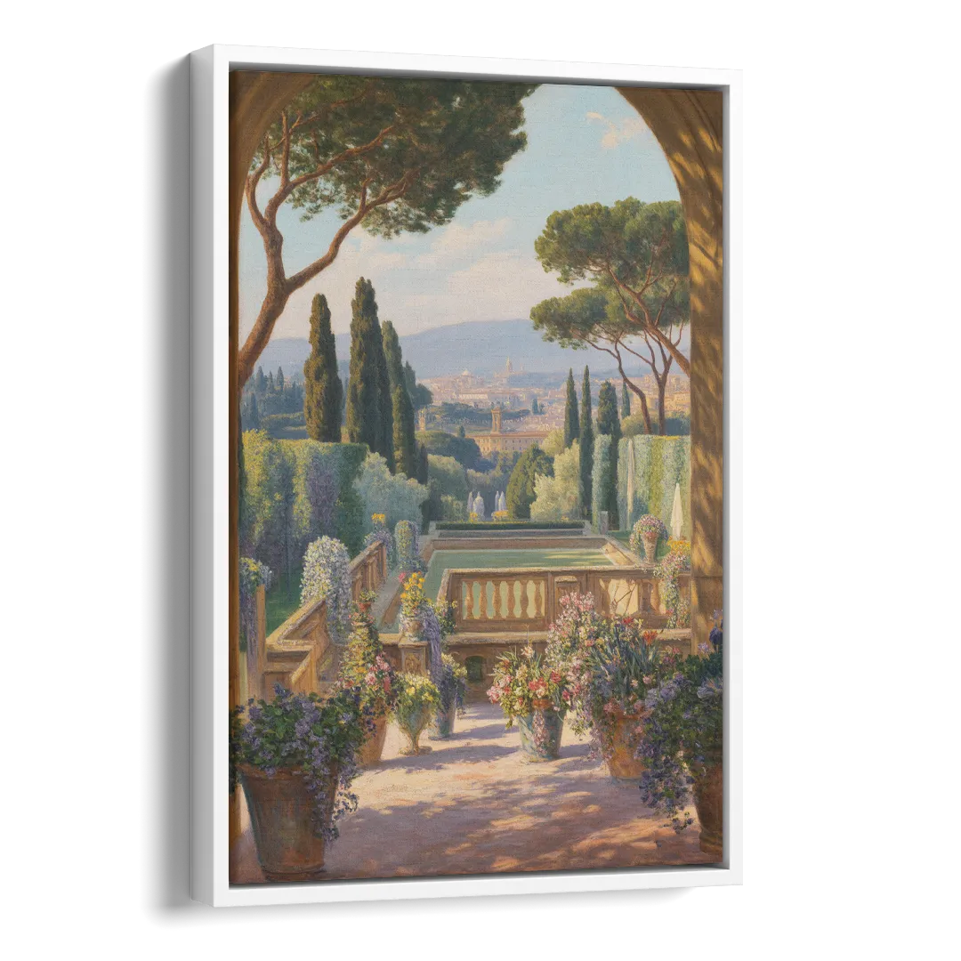 Boboli Gardens Serenity Side - White Canvas Wall Art