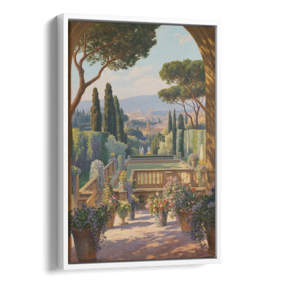 Boboli Gardens Serenity Side - White Canvas Wall Art