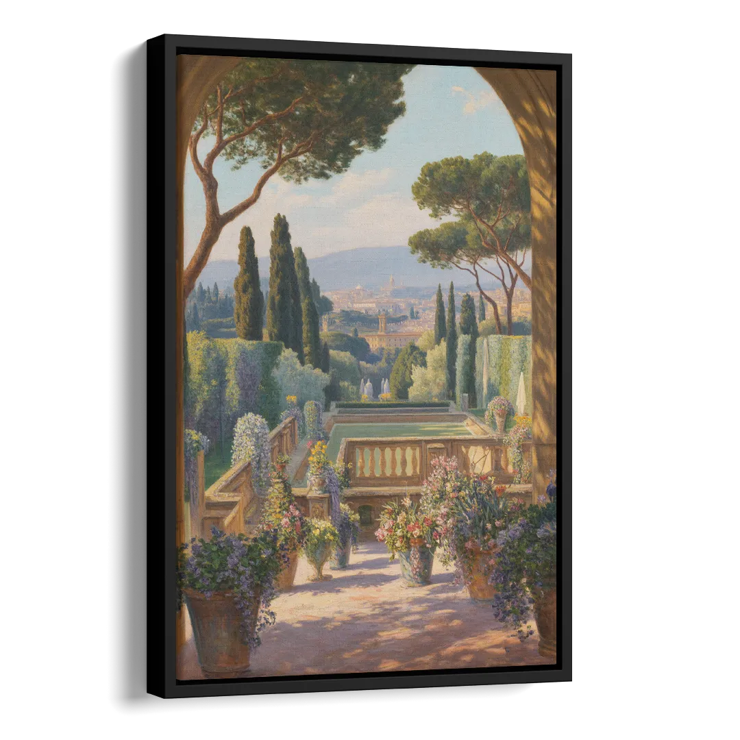 Boboli Gardens Serenity Side - Black Canvas Wall Art