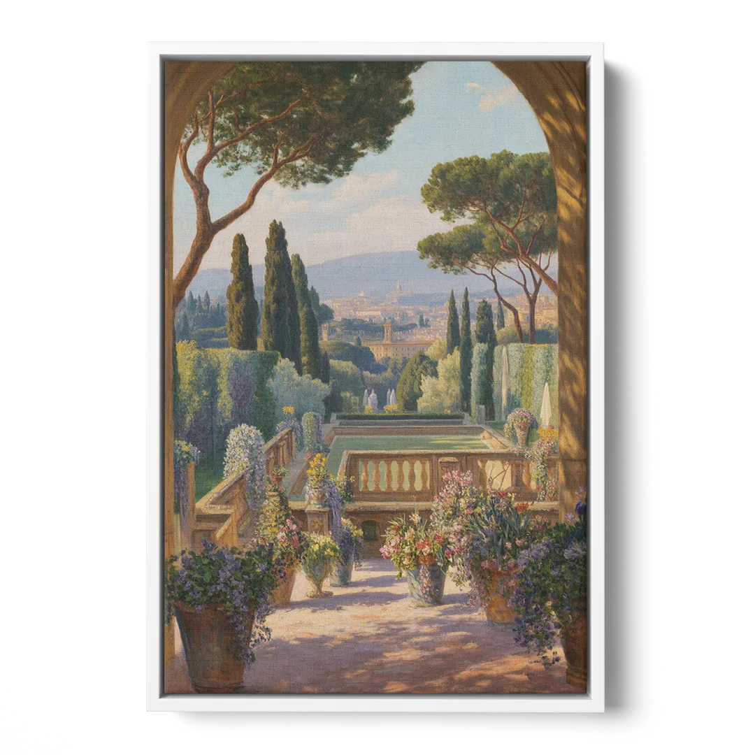 Boboli Gardens Serenity Front - White Canvas Wall Art
