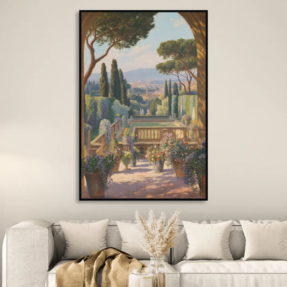 Boboli Gardens Serenity Sitting Room - Black Canvas Wall Art