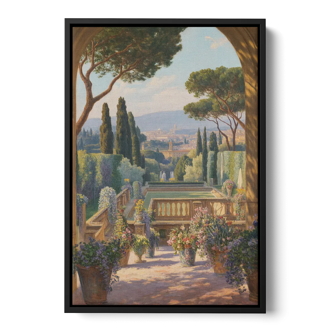 Boboli Gardens Serenity Front - Black Canvas Wall Art