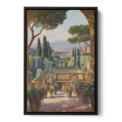 Boboli Gardens Serenity Front - Black Canvas Wall Art