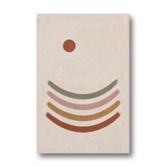 Boho Abstract Art with Clay Sun and Ripples - Canvas Wall Art - Front