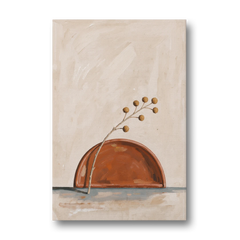 Boho Abstract Wall Art of a Rising Terracotta Dome - Canvas Wall Art - Front