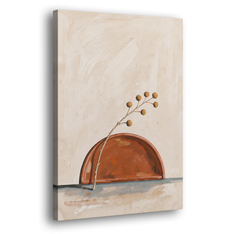Boho Abstract Wall Art of a Rising Terracotta Dome - Canvas Wall Art - Side