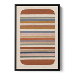 Boho Canvas Prints of Woven Blanket Stripes - Black Framed Canvas Wall Art - Front