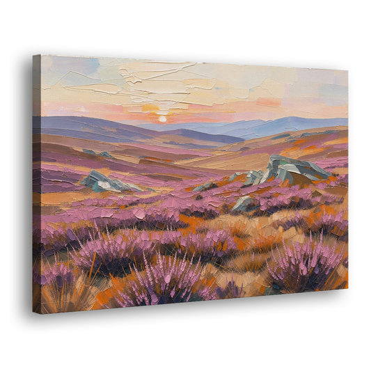 Boho Heather Moor at Sunset - Canvas Wall Art - Side