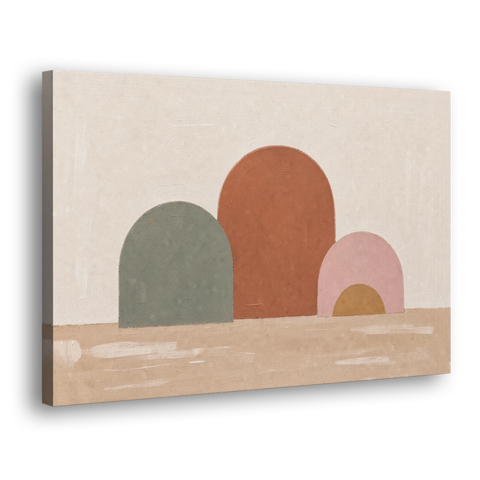 Boho Living Room Wall Art with Three Painted Arches - Canvas Wall Art - Side