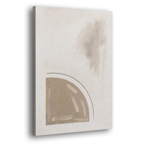 Boho Minimalist Adobe Quarter Circle Under an Ink Arc - Canvas Wall Art - Side