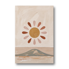 Boho Paintings Sun Rising Over a Gentle Hill - Canvas Wall Art - Front