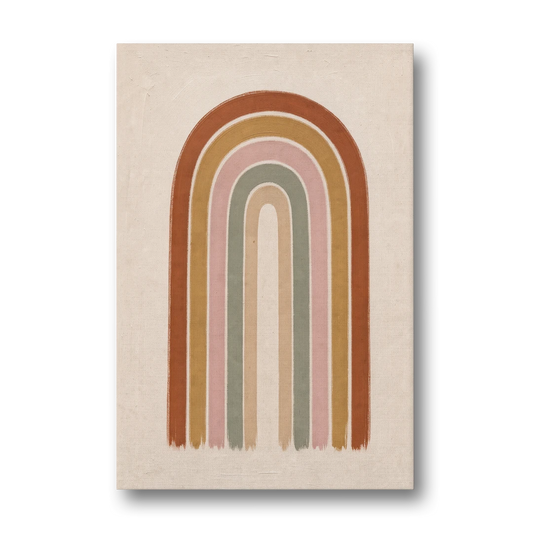 Boho Rainbow Canvas with Tall Painted Bands - Canvas Wall Art - Front