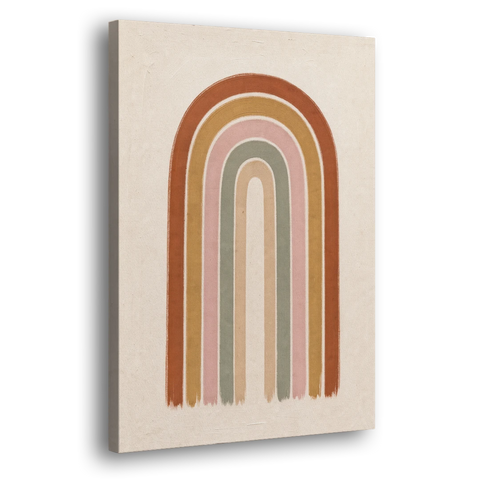 Boho Rainbow Canvas with Tall Painted Bands - Canvas Wall Art - Side