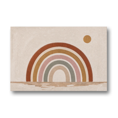 Boho Rainbow Wall Art with a Floating Sun - Canvas Wall Art - Front