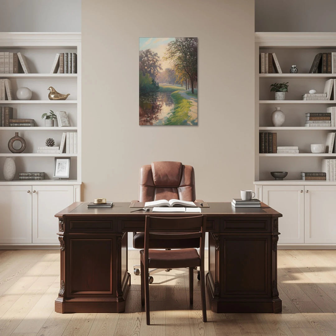 Bois de la Cambre Calm - Canvas Wall Art - Office - 24x36