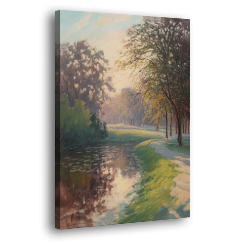 Bois de la Cambre Calm - Canvas Wall Art - Side