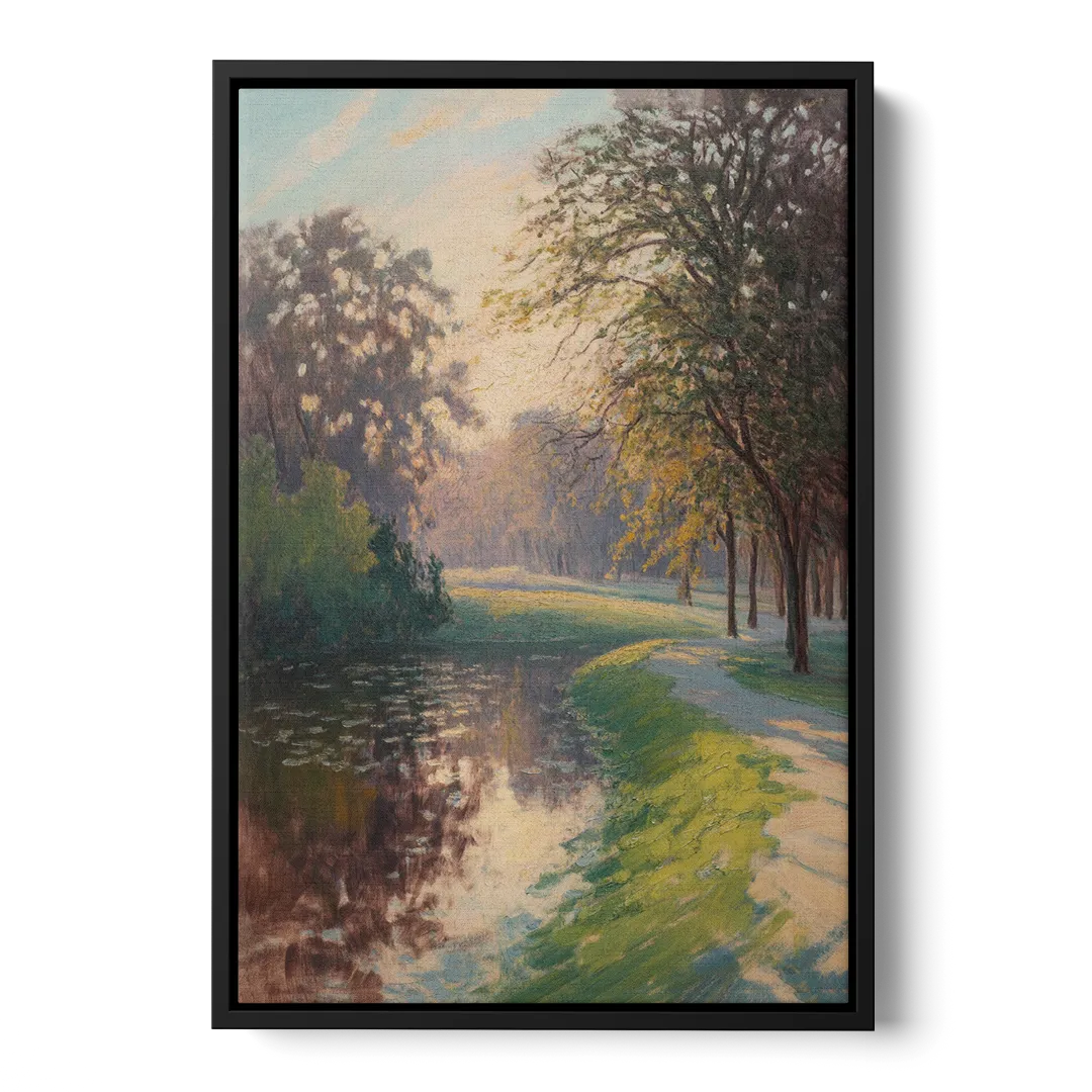 Bois de la Cambre Calm Front - Black Canvas Wall Art