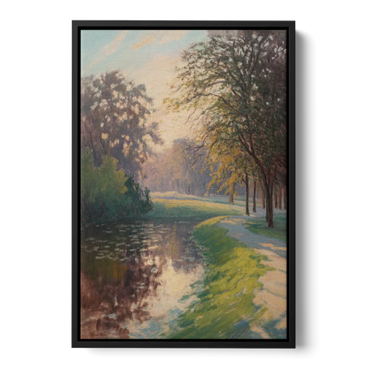 Bois de la Cambre Calm Front - Black Canvas Wall Art